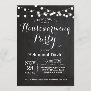 Chalkboard Housewarming Party Home Sweet Home Invitation