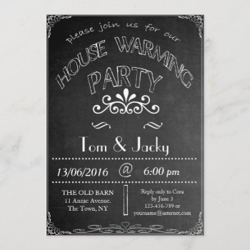 Chalkboard "housewarming Party" Invitation by Fanattic at Zazzle