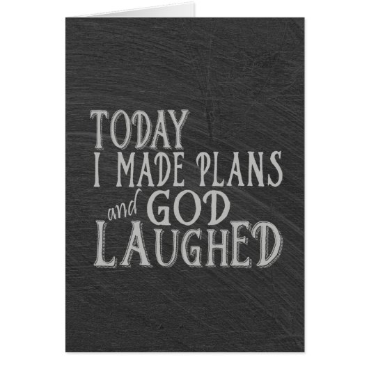 Chalkboard humor on making plans cards (Front)