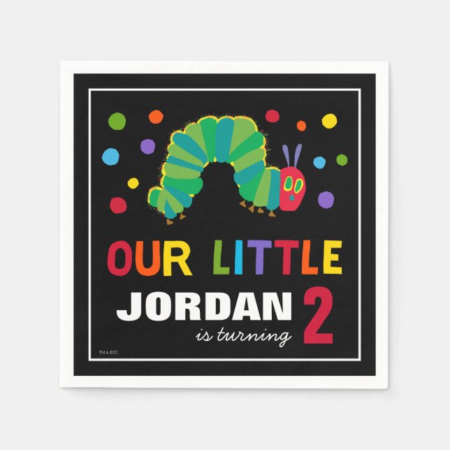 Chalkboard Hungry Caterpillar | Happy Birthday Napkins (Front)