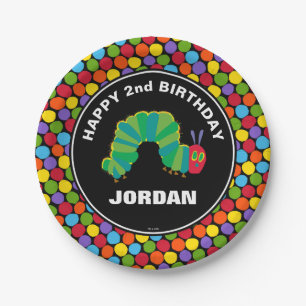 Chalkboard Hungry Caterpillar Happy Birthday Paper Plates