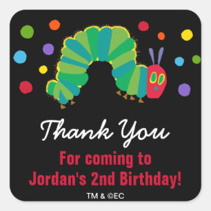 Chalkboard Hungry Caterpillar Thank You Square Sticker