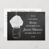 Chalkboard Hydrangea Mason Jar Bridal Recipe Cards (Front/Back)