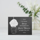 Chalkboard Hydrangea Mason Jar Bridal Recipe Cards (Standing Front)