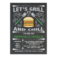 Chalkboard I Do barbecue BBQ engagement party Card
