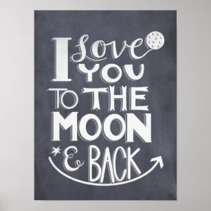 Room Thermometer Chalkboard Love You to the Moon and Back 