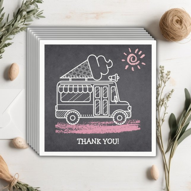 Chalkboard Ice Cream Truck Baby Shower Napkins (Creator Uploaded)