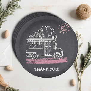Chalkboard Ice Cream Truck Baby Shower Paper Plates