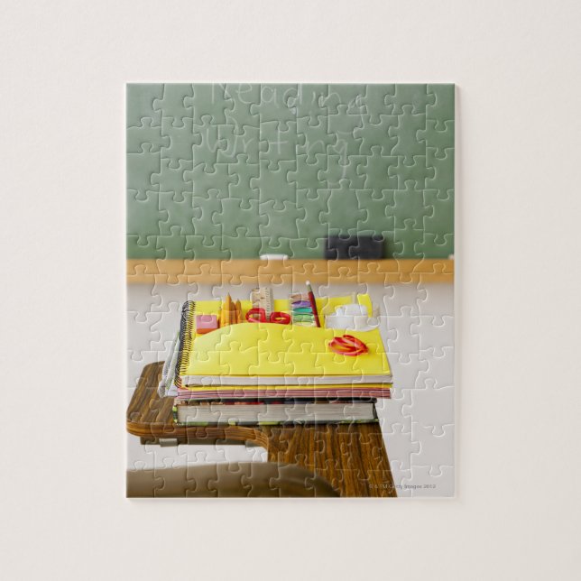 Chalkboard in classroom jigsaw puzzle (Vertical)
