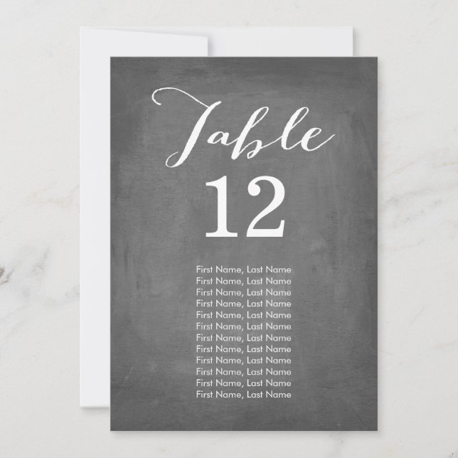 Chalkboard Individual Table Cards (Front)