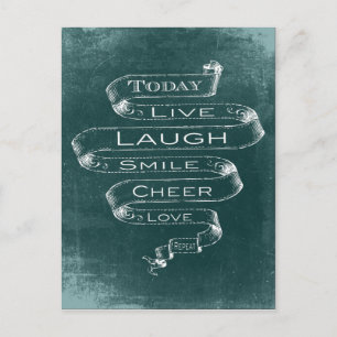Chalkboard Inspirational - Live, Laugh Postcard