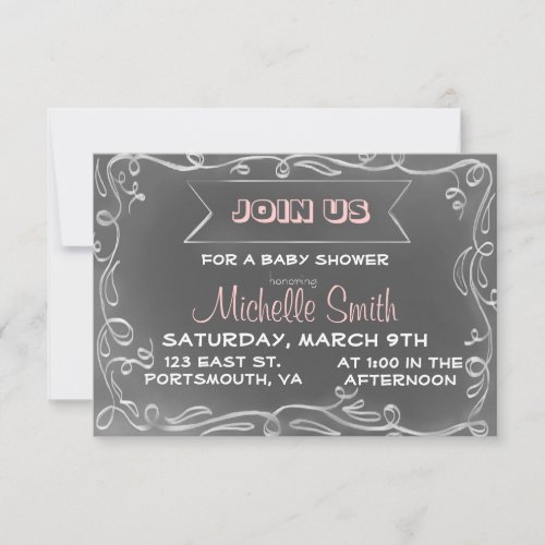 Chalkboard Inspired Invitation