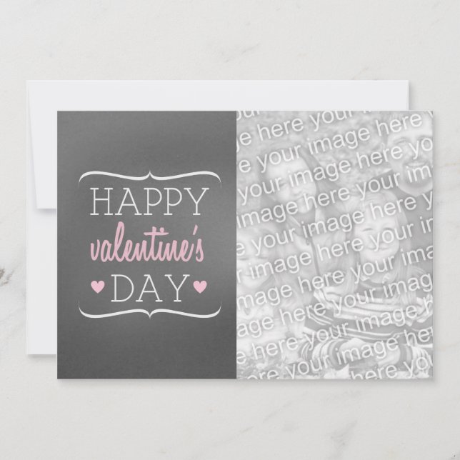 Chalkboard Inspired Photo Valentine's Card (Front)