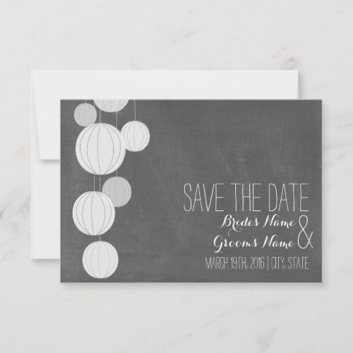 Chalkboard Inspired White Lanterns Save The Date