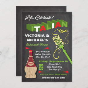 Chalkboard Italian Rehearsal Dinner Invitations