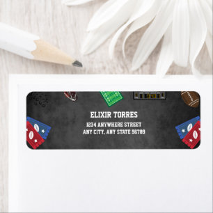 Chalkboard It's Game Time Football Baby Shower Label