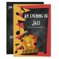 Chalkboard Jazz Blues Theme Party Invitation
