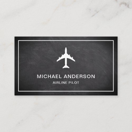 Chalkboard Jet Aircraft Airplane Airline Pilot Business Card