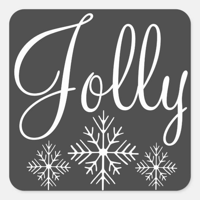 Chalkboard Jolly Snowflakes Stickers (Front)