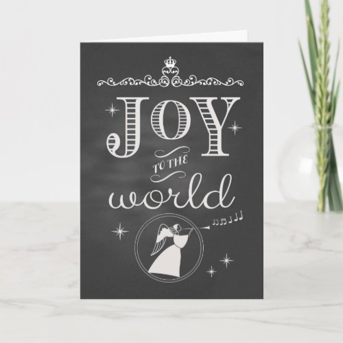 Chalkboard _ Joy to the World Angel Holiday Card