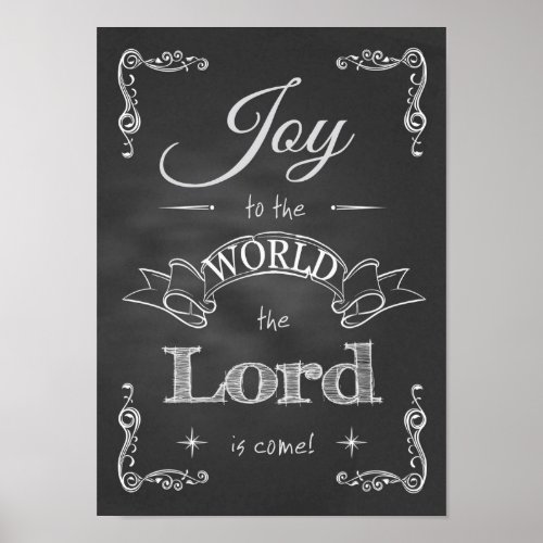 Chalkboard _ Joy to the World Poster