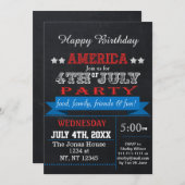 Chalkboard July 4th Holiday party Invitation (Front/Back)