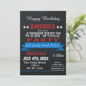 Chalkboard July 4th Holiday party Invitation (Standing Front)