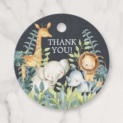 Chalkboard Jungle Baby Shower Favor Gift Tag