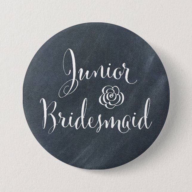 Chalkboard Junior Bridesmaid Pinback Button (Front)