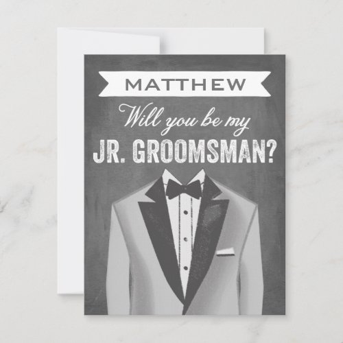 Chalkboard Junior Groomsman  Groomsman Invitation