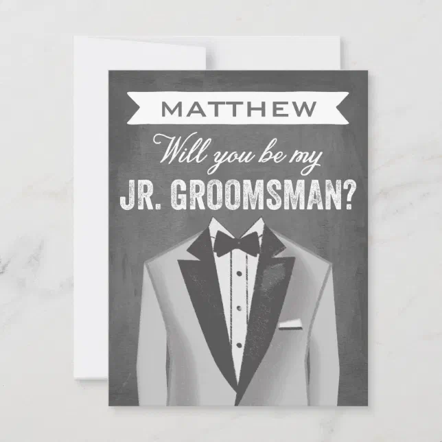 Chalkboard Junior Groomsman | Groomsman Invitation | Zazzle
