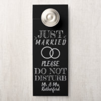 Chalkboard Just Married Do Not Disturb Door Hanger