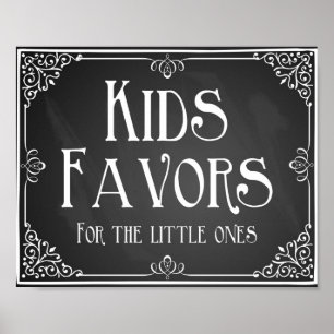 Chalkboard Kids sweet favor table Print