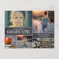 Chalkboard Kindergarten Graduate Photo Collage