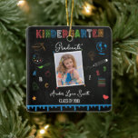 Chalkboard Kindergarten Graduation Ornament<br><div class="desc">Celebrate your child's milestone with our personalized Chalkboard Kindergarten Graduation Ornament. This charming ornament features a delightful chalkboard design, perfect for commemorating their special achievement. Customizable with your child's name and graduation year, it adds a personal touch to your holiday decor. Made from high-quality materials, this durable ornament will be...</div>