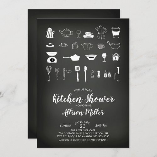 Chalkboard Kitchen Bridal Shower Invitation