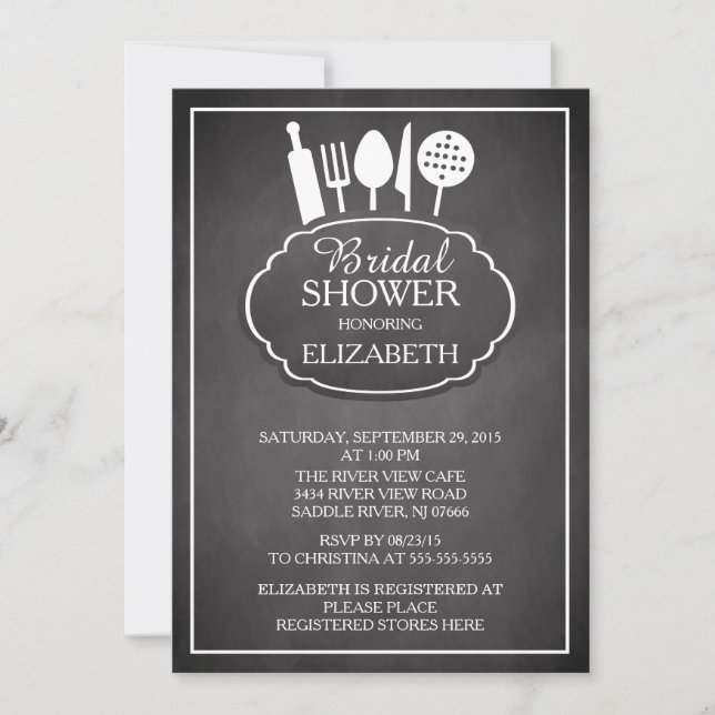 Chalkboard Kitchen Bridal Shower Invitation (Front)