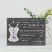 Chalkboard Lace Lingerie Shower Bachelorette Invitation (Standing Front)