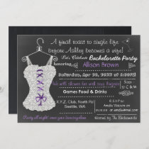 Chalkboard Lace Lingerie Shower Bachelorette Invitation