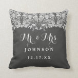 Chalkboard Lace Mr. and Mrs. Wedding Pillow<br><div class="desc">More pretty Wedding Pillows in the Little Bayleigh Store!</div>