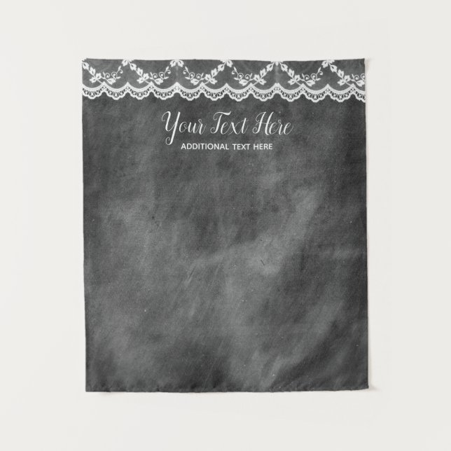 Chalkboard Lace Wedding Photo Booth Backdrop (Front)