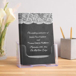 Chalkboard & Lace Wedding Programs Brochure