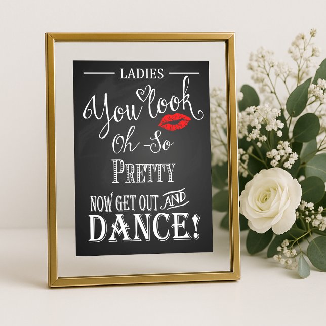 Chalkboard Ladies Bathroom poster print (Creator Uploaded)
