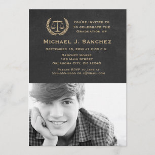 Chalkboard Law School Graduation Invitation
