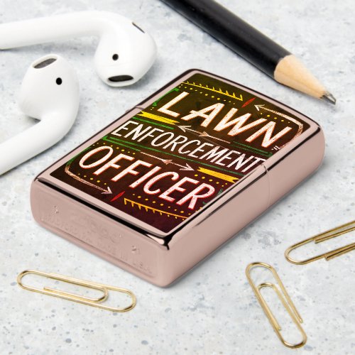 Chalkboard Lawn Enforcement Officer Sign Zippo Lighter