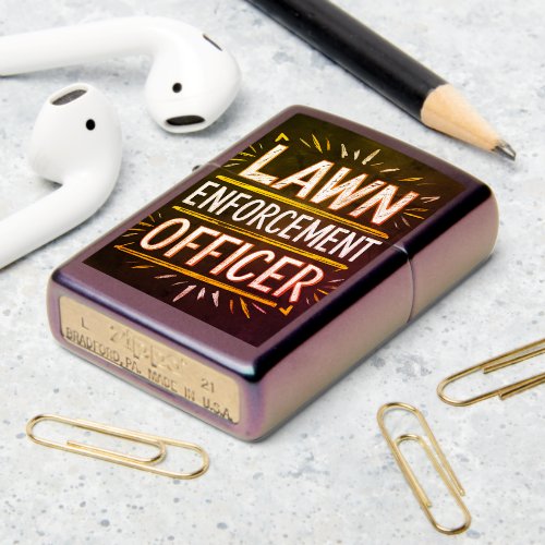 Chalkboard Lawn Enforcement Officer Zippo Lighter