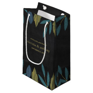 Chalkboard Leaf Wedding Favor Small Gift Bag