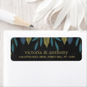 Chalkboard Leaf Wedding Label
