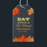 Chalkboard Leaves Eat Drink and Be Married Gift Tags<br><div class="desc">Celebrate your union with these charming tags which can be customized with any name(s).</div>