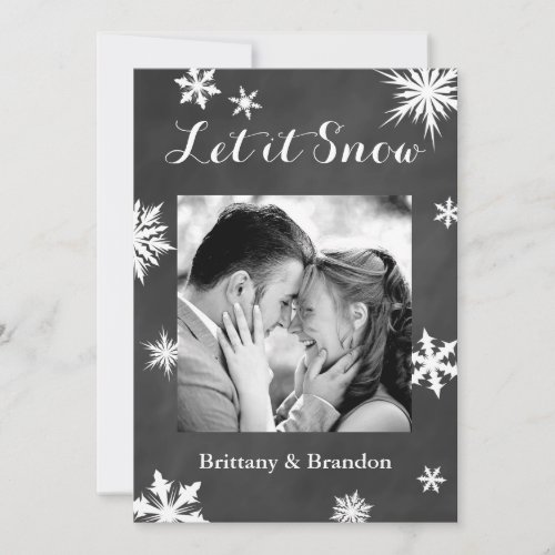 Chalkboard Let it Snow Holiday Photo Card